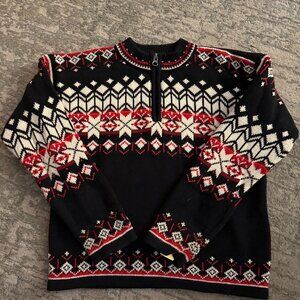 Hanna Andersson Kids 1/2 Zip Nordic Fair Isle Snowflake Sweater Size 6-7 120 CM
